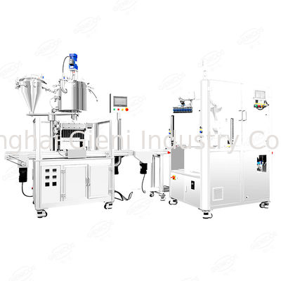 خط تولید دستگاه دربندی پرکننده ریمل لب براق تمام اتوماتیک ربات ABB
