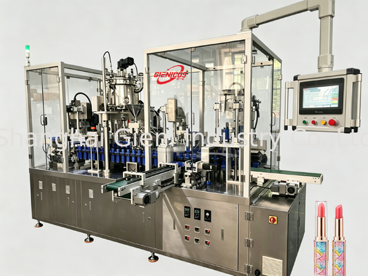 JQH-02 ماشین پر کردن لب گلاس چرخش با سرعت 80 PCS / MIN، مواد SUS304 و کارایی دو ایستگاه برای تولید آرایشی